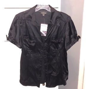 Bebe Silk Button Up Blouse